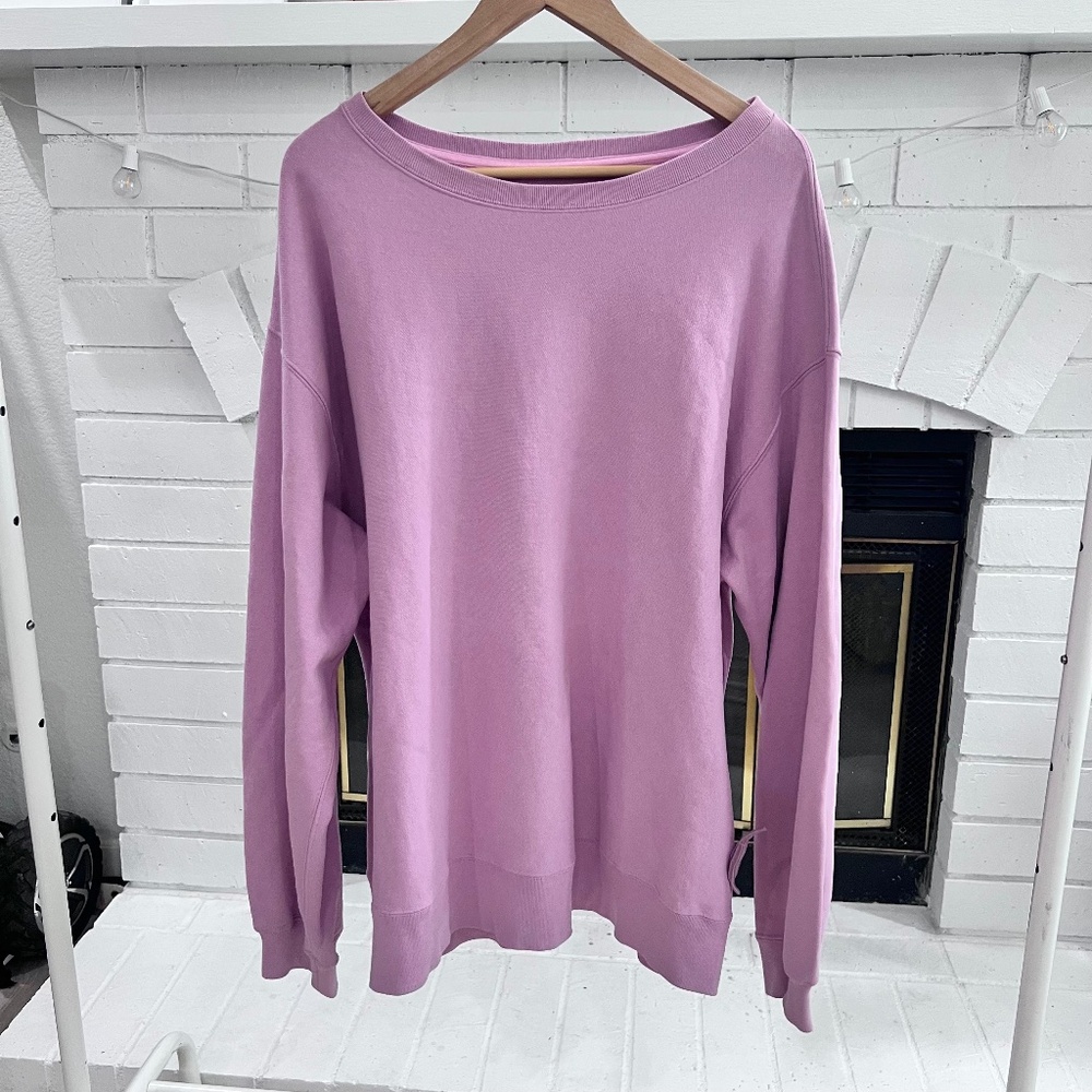 Facetasm Riot Detachable Leaf Logo Purple Crewneck Sweater Pullover